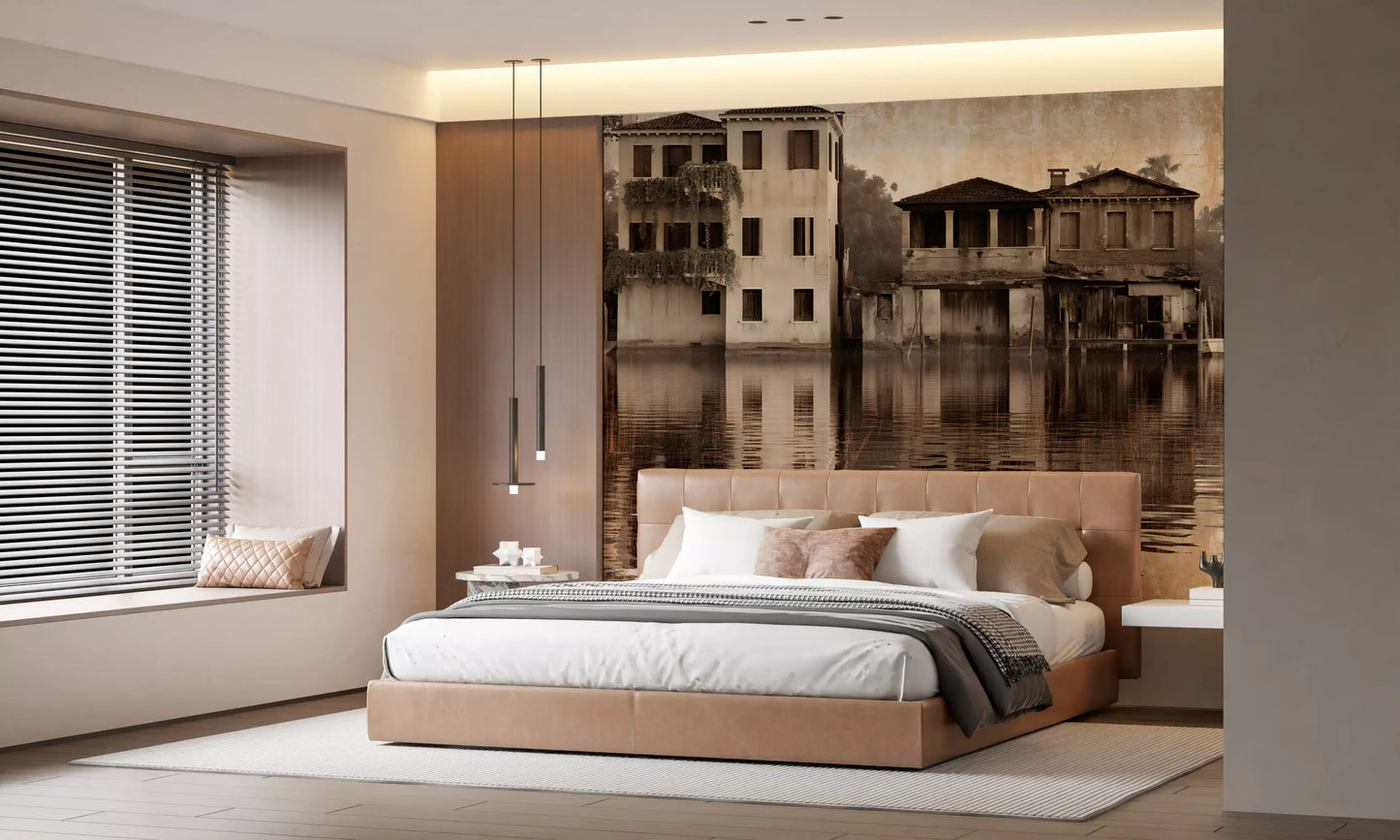 Venetian Riverside Reflection Wall Mural
