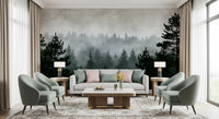 Shadowed Evergreen Woodland Wall Mural