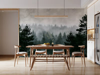 Shadowed Evergreen Woodland Wall Mural