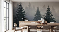 Winter Woodland Mist Study Wall Mural