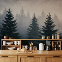 Winter Woodland Mist Study Wall Mural