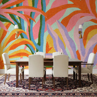 Vibrant Abstract Botanical Foliage Wall Mural