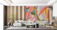 Abstract Tropical Primate Scene Wall Mural