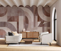 Geometric Terracotta Arches Wall Mural