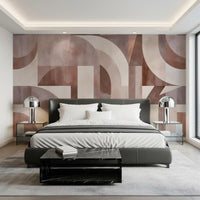 Geometric Terracotta Arches Wall Mural