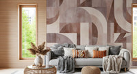 Geometric Terracotta Arches Wall Mural