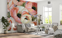 Impressionist Poppy Bloom Field Wall Mural