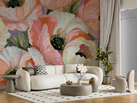 Impressionist Poppy Bloom Field Wall Mural