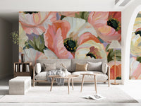 Impressionist Poppy Bloom Field Wall Mural
