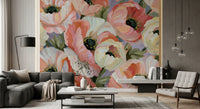 Impressionist Poppy Bloom Field Wall Mural