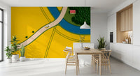 Country Road Through Golden Fields Wall Mural