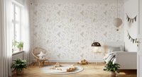 Minimalist Garden Birds in Soft Taupe Wallpaper⁠