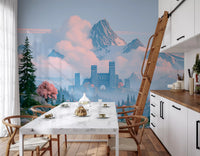 Enchanted Highland Fortress Landscape Wall Mural