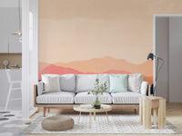 Serene Sunset Mountain Peaks Wall Mural