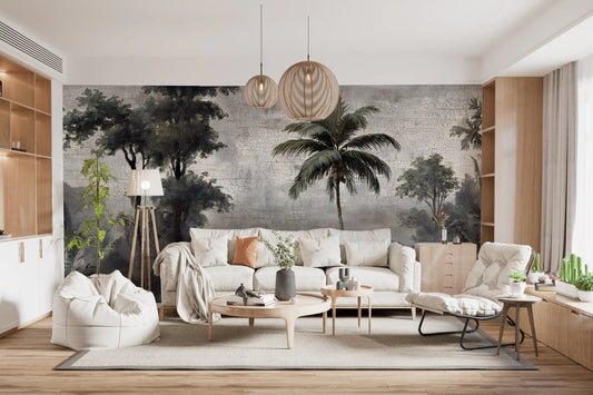 Vintage Tropical Jungle Escape Wall Mural