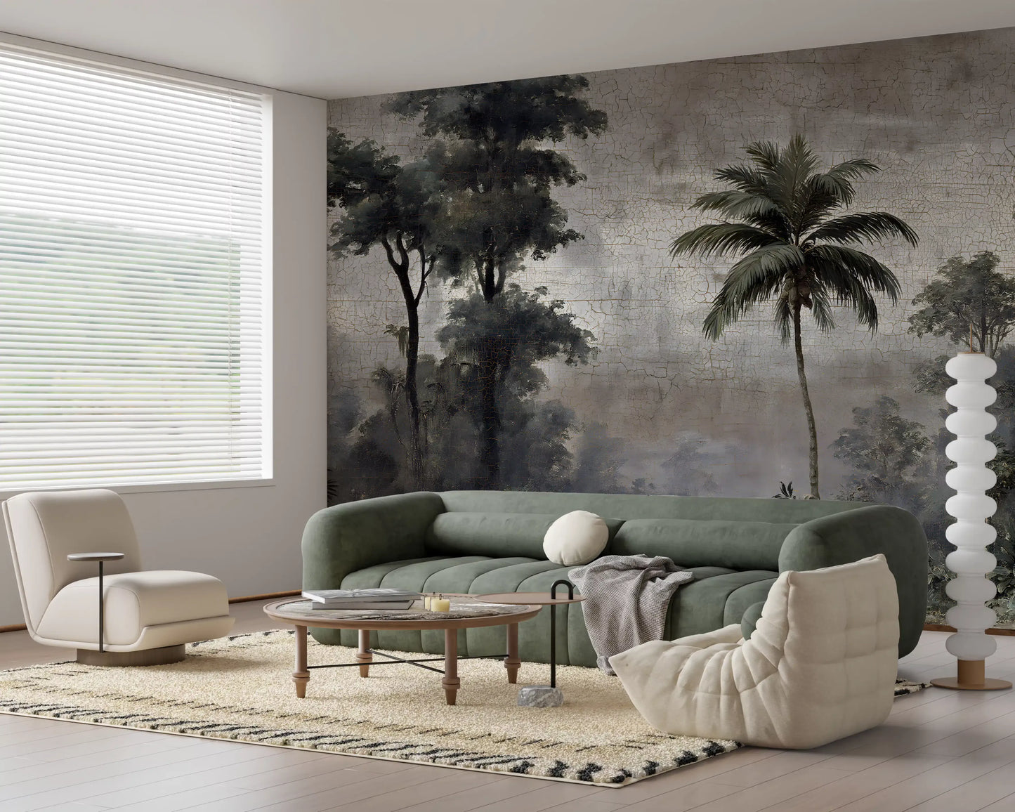 Vintage Tropical Jungle Escape Wall Mural