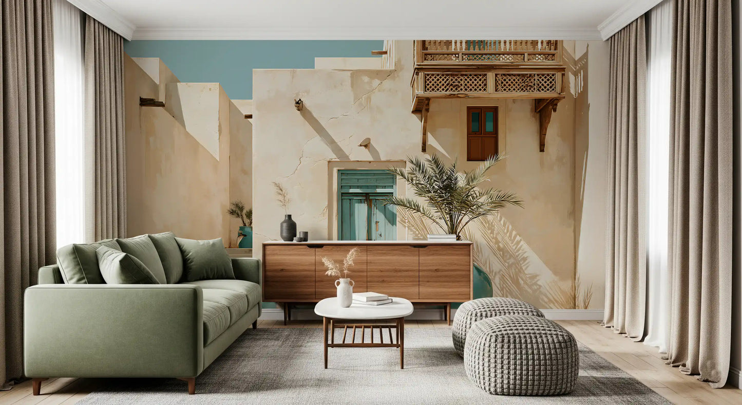 Middle Eastern Courtyard Oasis Wall Mural