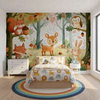 Forest Friends and Autumn Foliage Wall Mural