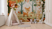 Forest Friends and Autumn Foliage Wall Mural