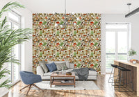 Rustic Toadstool and Woodland Meadow Flora Wallpaper⁠