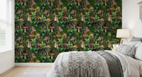 Vintage Forest Creatures and Fungi Wallpaper⁠