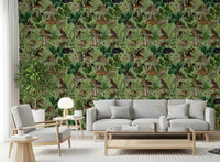 Botanical Woodland Mushroom Grove Wallpaper⁠