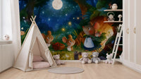 Midnight Forest Mouse Gathering Wall Mural