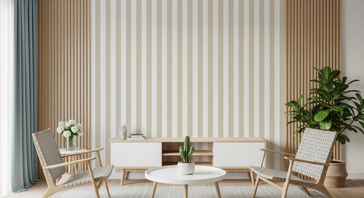 Classic Neutral Vertical Stripes Wallpaper⁠