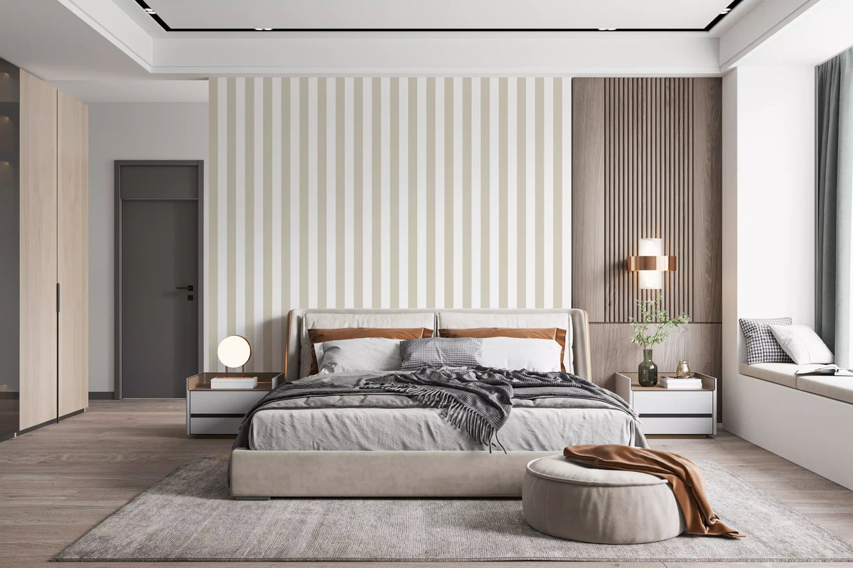 Classic Neutral Vertical Stripes Wallpaper⁠