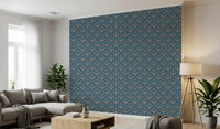 Midnight Lotus Bloom Geometric Wallpaper⁠