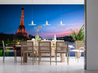 Parisian River Nightscape Wall Mural