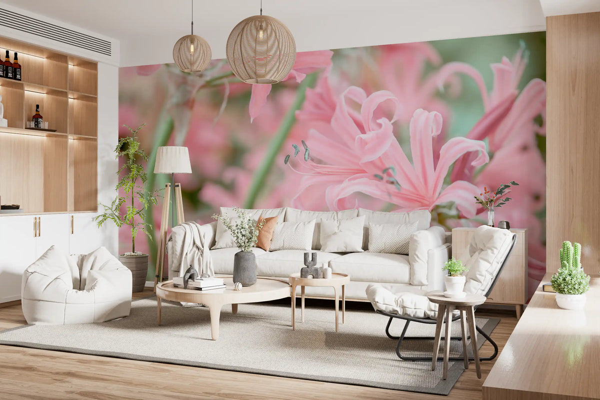 Abstract Pink Petal Layers Wall Mural