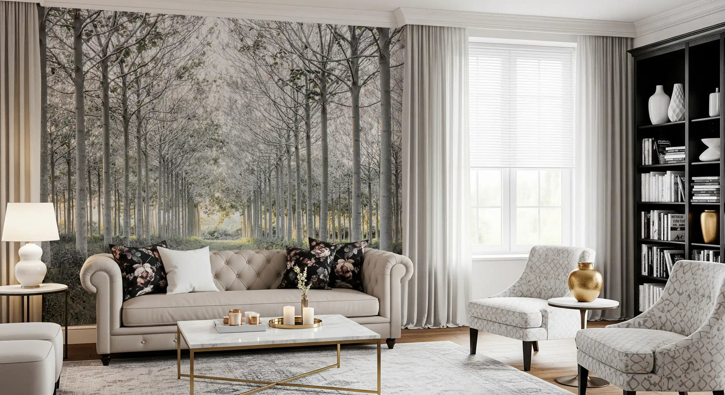 Minimalist Woodland Perspective Wall Mural