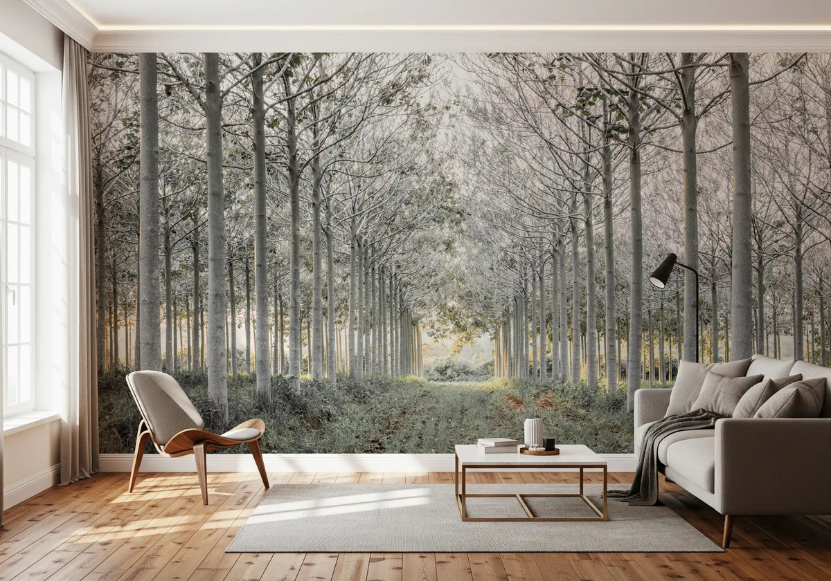Minimalist Woodland Perspective Wall Mural