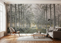 Minimalist Woodland Perspective Wall Mural