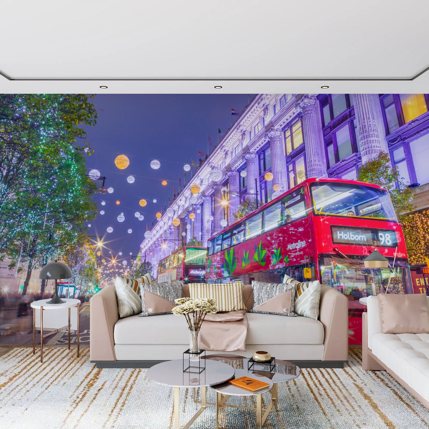 London Festive Street Scene Wall Mural