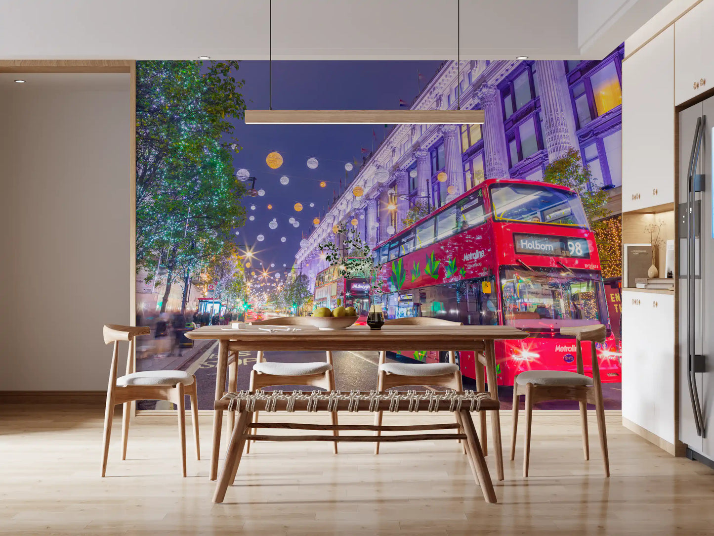 London Festive Street Scene Wall Mural