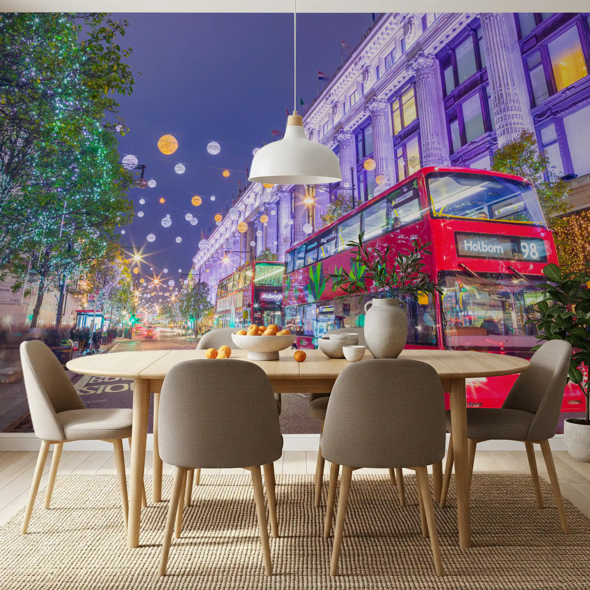 London Festive Street Scene Wall Mural