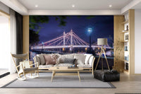 Riverside Night Archway Reflection Wall Mural