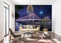 Riverside Night Archway Reflection Wall Mural