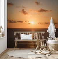 Amber Horizon Maritime View Wall Mural