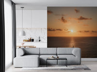 Amber Horizon Maritime View Wall Mural