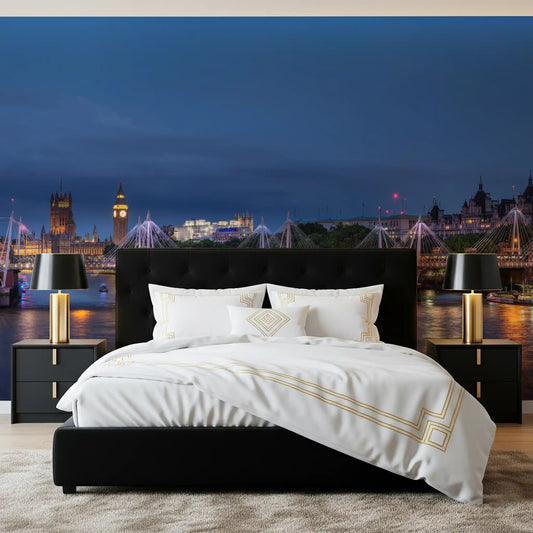 Evening Lights over the River Thames Wall Mural