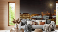 Riverside Nocturne Architecture Wall Mural