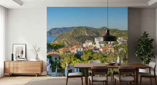 Sun-Kissed Aegean Hillside Retreat Wall Mural