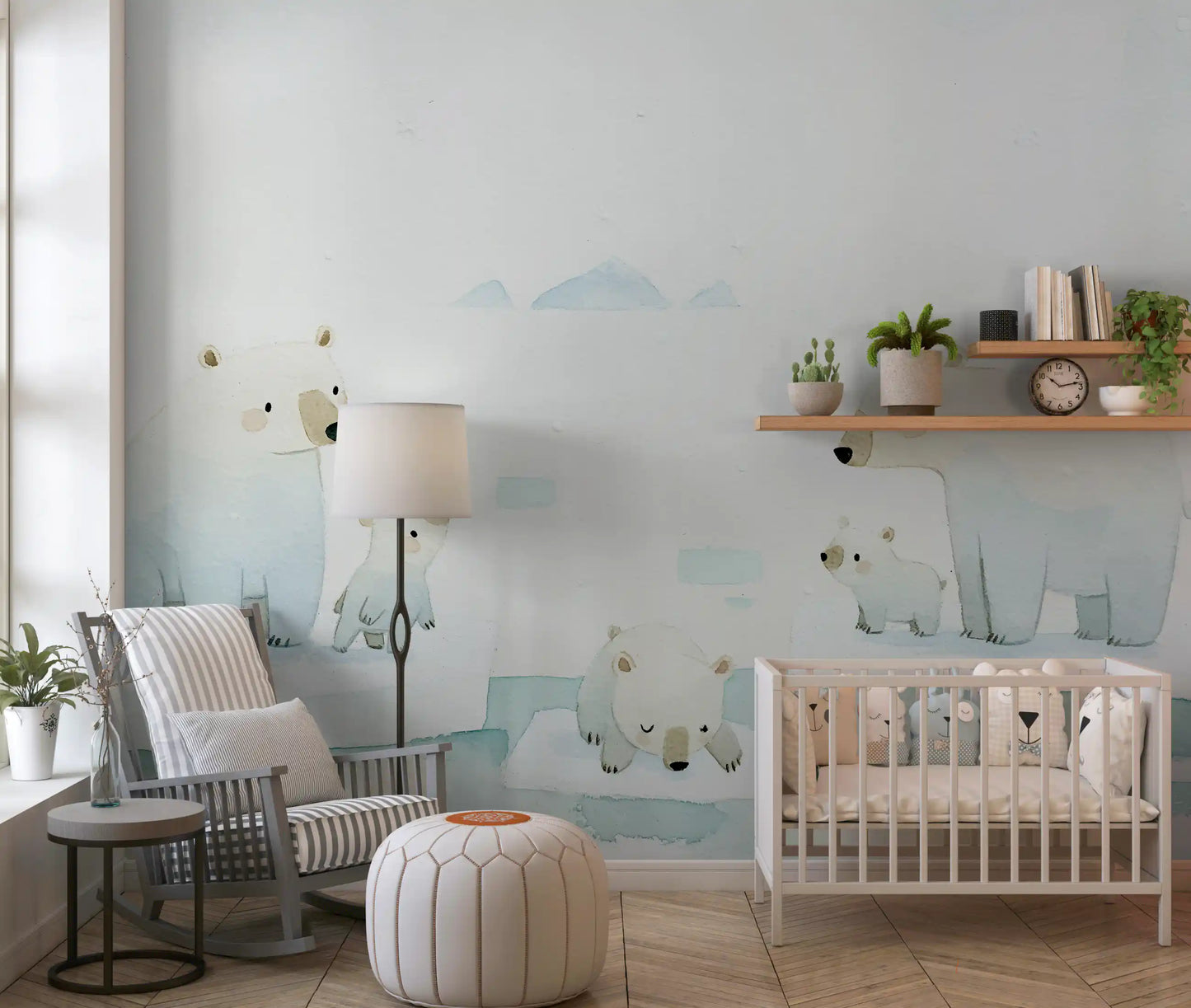 Arctic Polar Bear Family Wall Mural