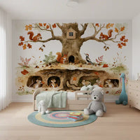 Autumnal Forest Animal Haven Wall Mural