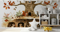 Autumnal Forest Animal Haven Wall Mural
