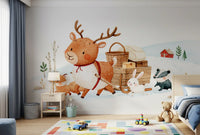 Winter Forest Friends Sleigh Ride Wall Mural