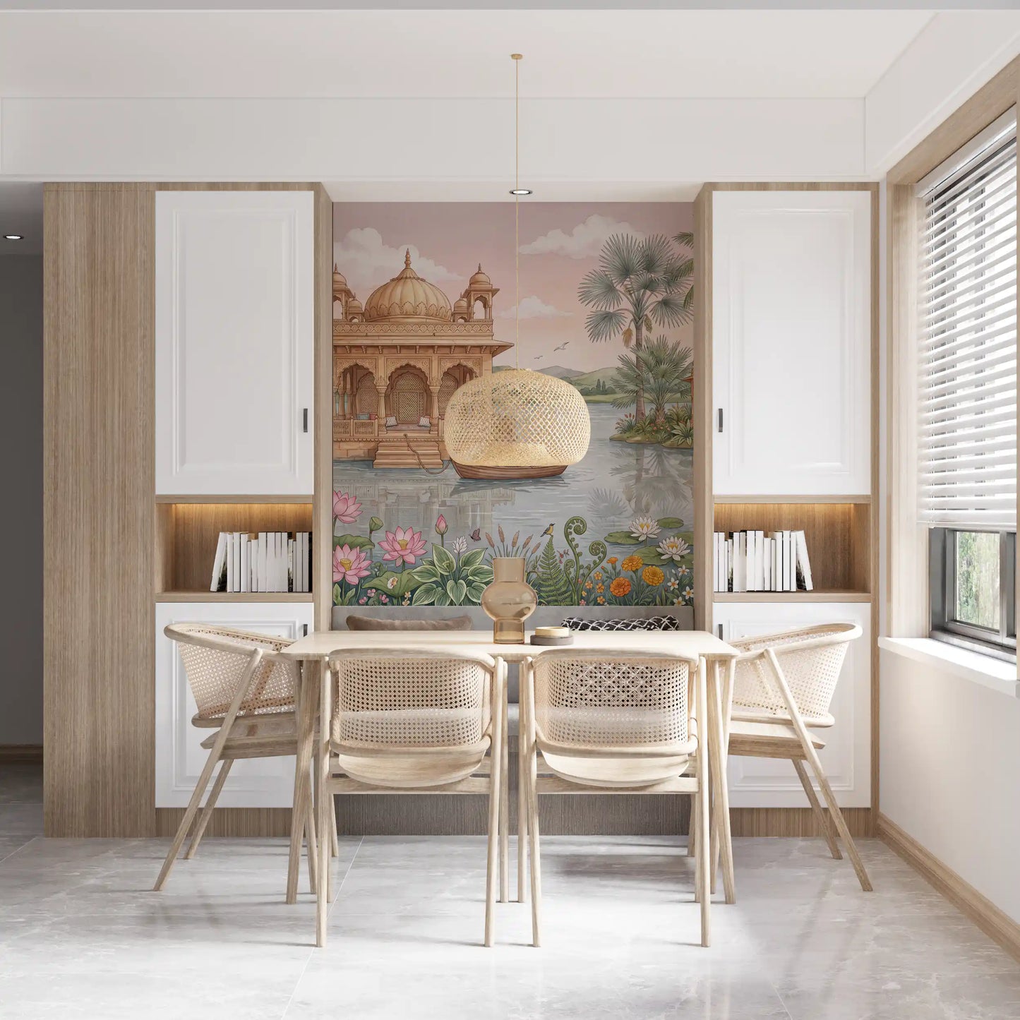 The Lotus Lake Palace Wall Mural